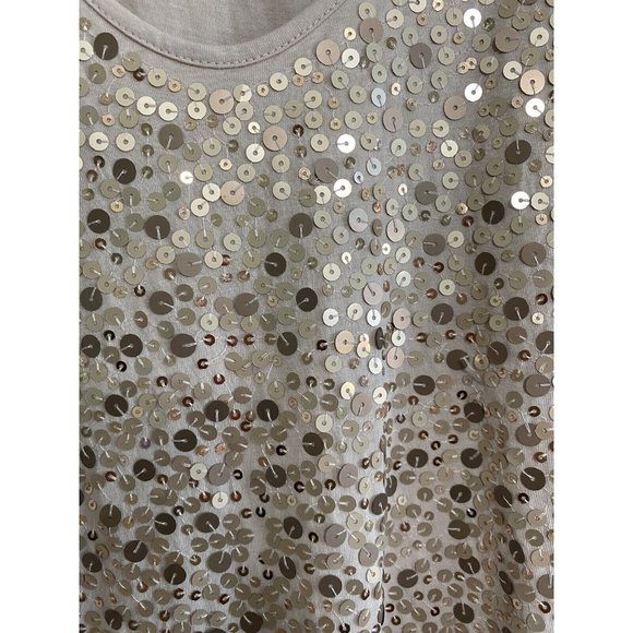 Garnet Hill Rose Gold Sequin Top Size Small Cocktail Party - Picture 6 of 7